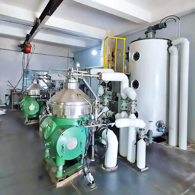 Refinado al vacío de aceite animal
