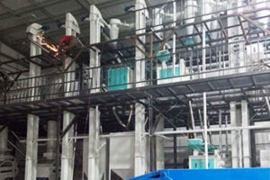 Máquina procesadora de harina de lentejas