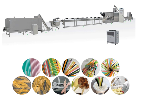 Fabricante de vajilla biodegradable, pajillas comestibles, línea de producción ecológica